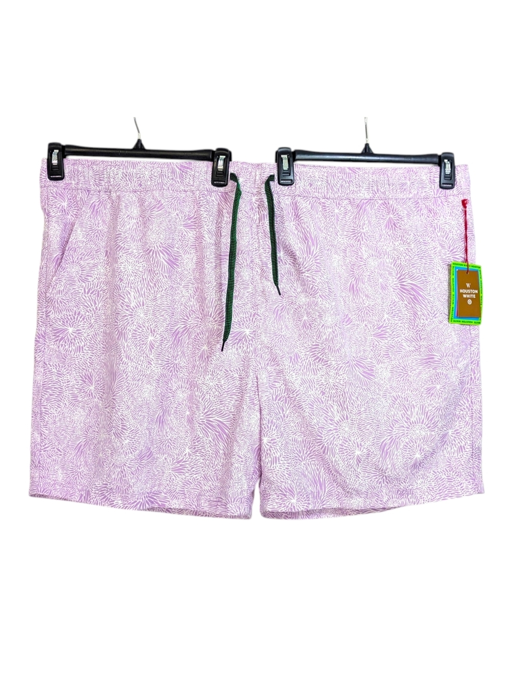 NEW Houston White Lavender Purple & White Print Swim Trunks - Size 5XL Mens 5X